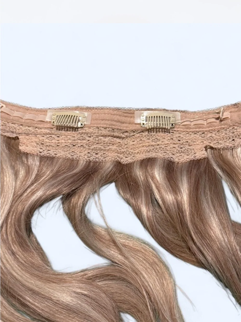 Blonde Wavy Clip-In Extensions with Subtle Ombré Effect